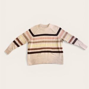 Aerie Striped Beige Oversized Sweater Size XS